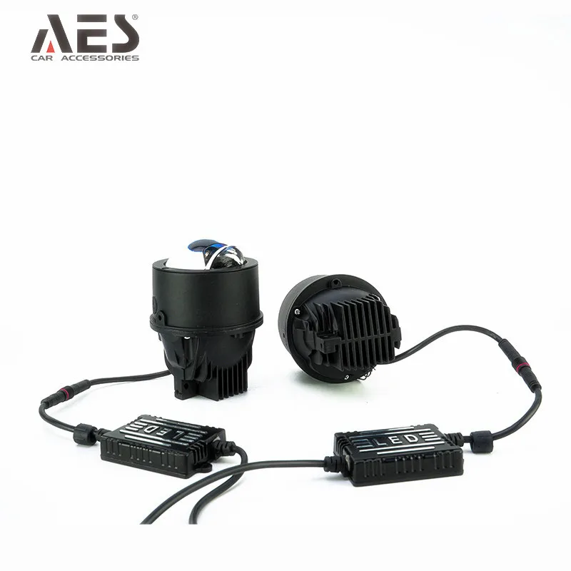 AES Q8 Pro Bi Led Fog Lamp Car Accessories Fit For All Cars Retrofit Upgrade 3.0 Inch Tri Color