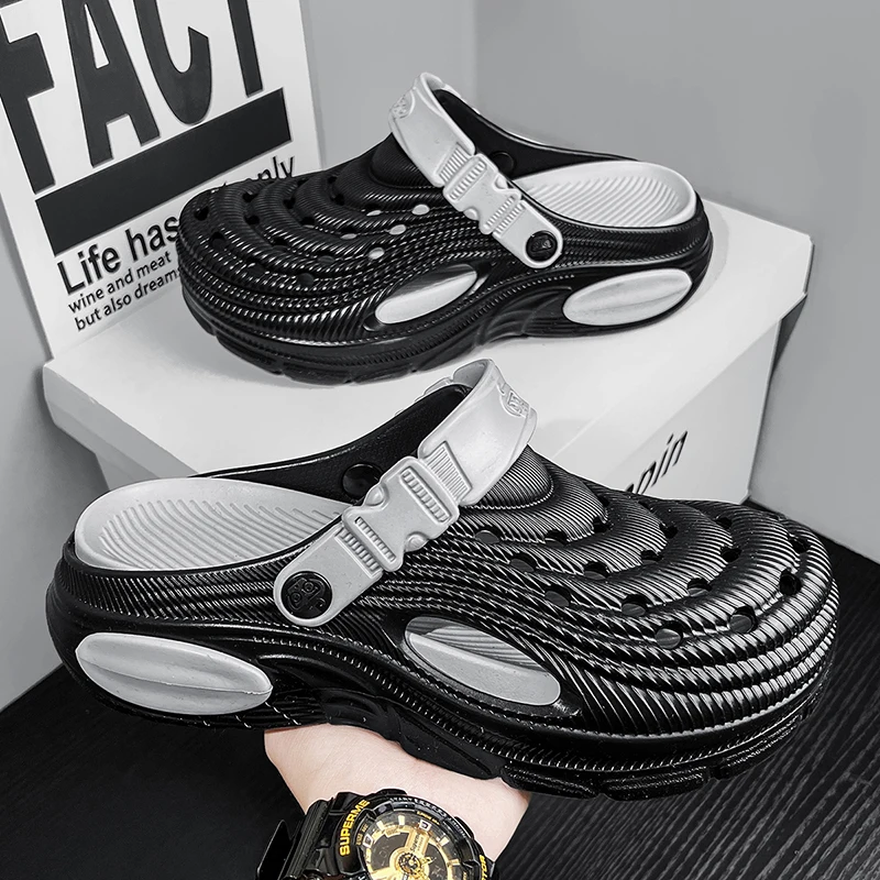

Mens Sandals Thick Bottom Slip Ons Fashion Slippers for Men Casual Clogs Man 2026 New Trendy Beach Shoes Comfortable Garden Shoe