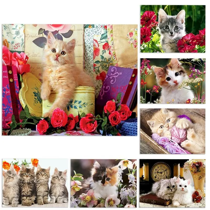 

RUOPOTY Diamond Embroidery Sale Cat Full Square Drill 5D DIY Diamond Painting Animal Cross Stitch Handmade Gift Home Decoration