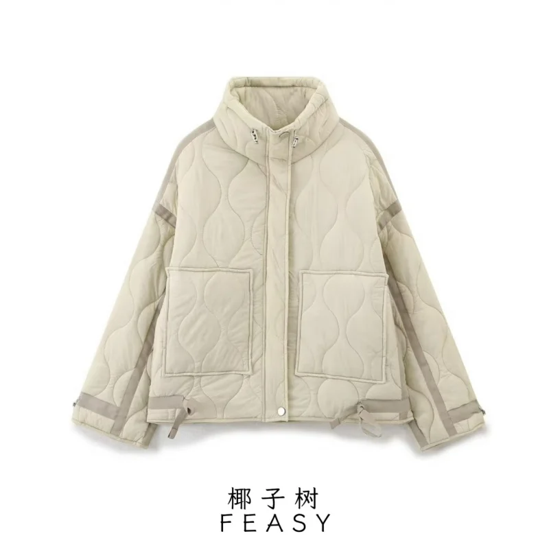 

2025 European American Women's Hot-Selling Autumn and Winter New Fashion Stand Collar Cotton Jacket Coat