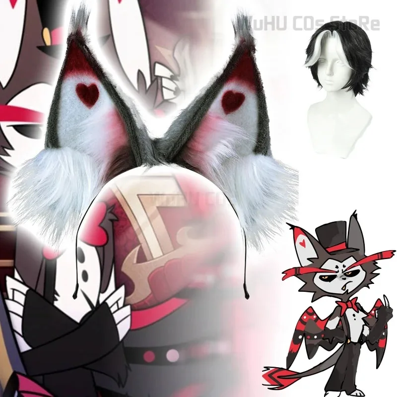 

Didi 2025 2025 hhhHusk униформа Hazbin Hotel Husk Хэллоуин вечерние карнавальный костюм черные наряды со шляпой уши Eyebr