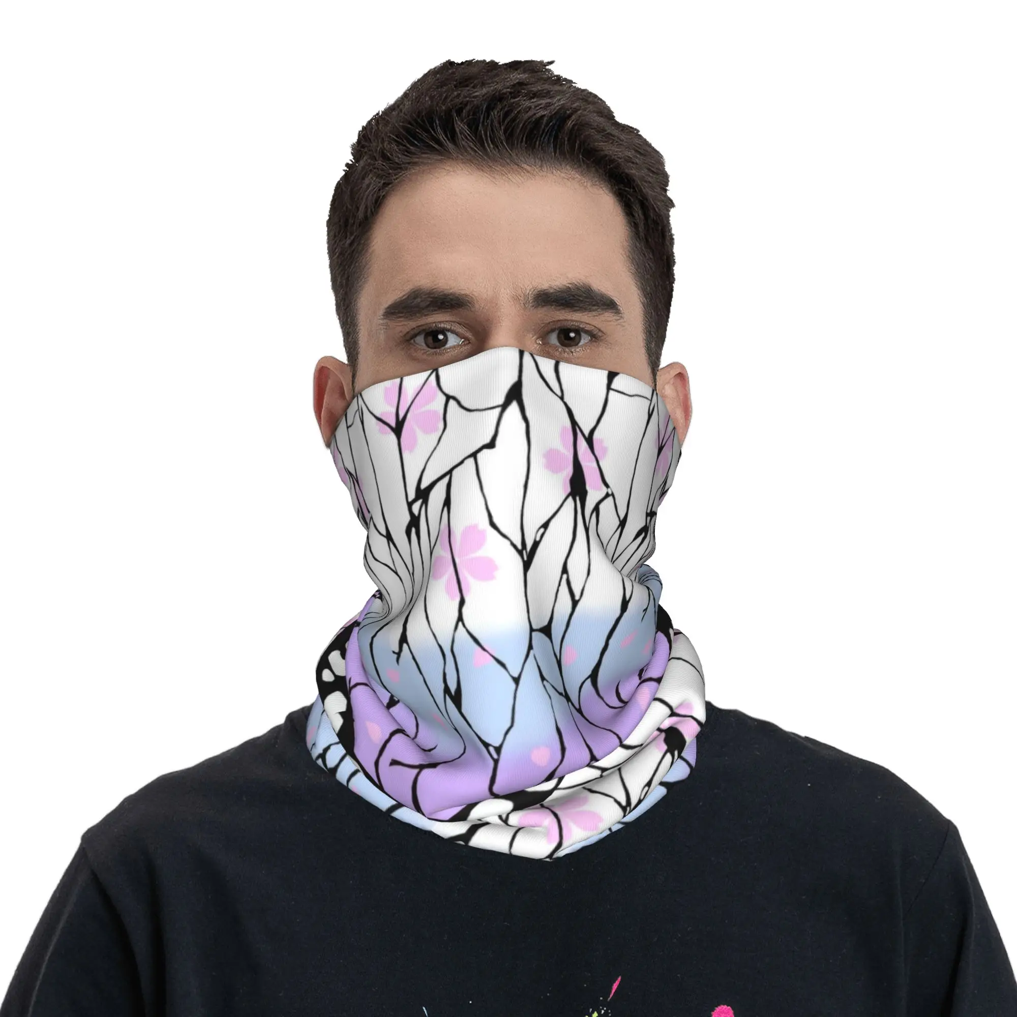 Custom Demones S-Slayer Neck Gaiter Men Women Windproof Winter  Bandana Scarf for Ski