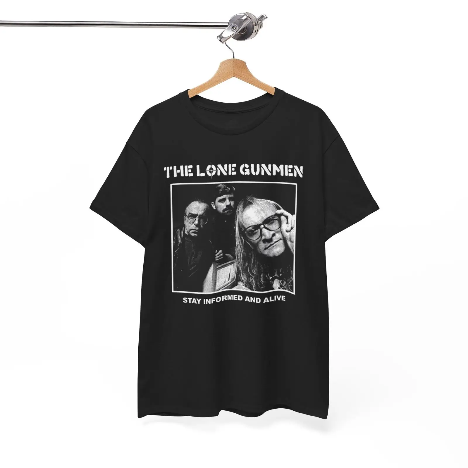 

The Lone Gunmen 'Stay Informed And Alive' T-Shirt Classic TV Mystery, Unisex Tee