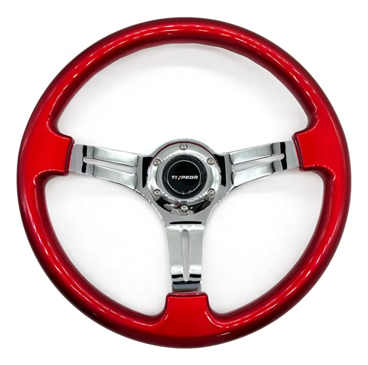

Universal 14 Inch Red ABS 4cm Deep Wheel Retro Classic Car Steering Wheel
