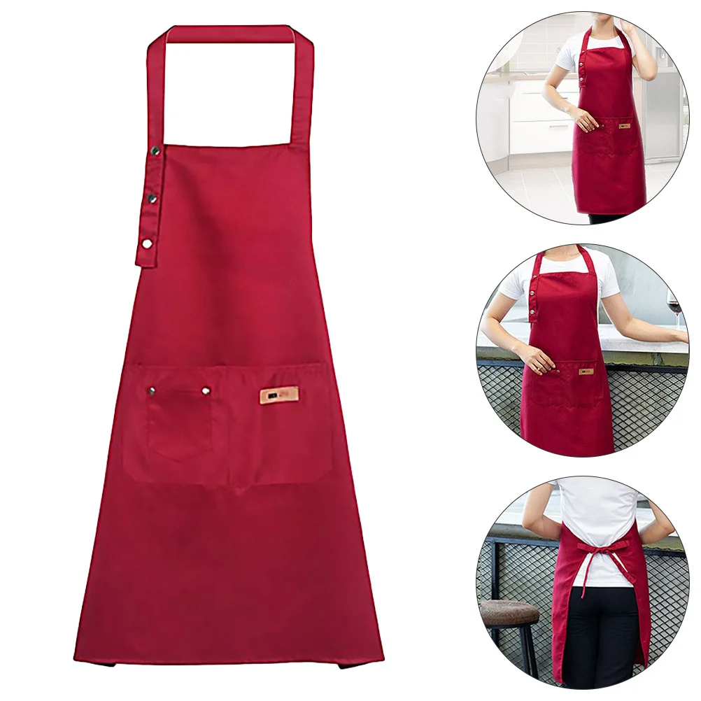 

2 pcs Aprons For Cooking Adjustable Sleeveless Kitchen Aprons With Buttons Portable Baking Painting Housework Pinafores