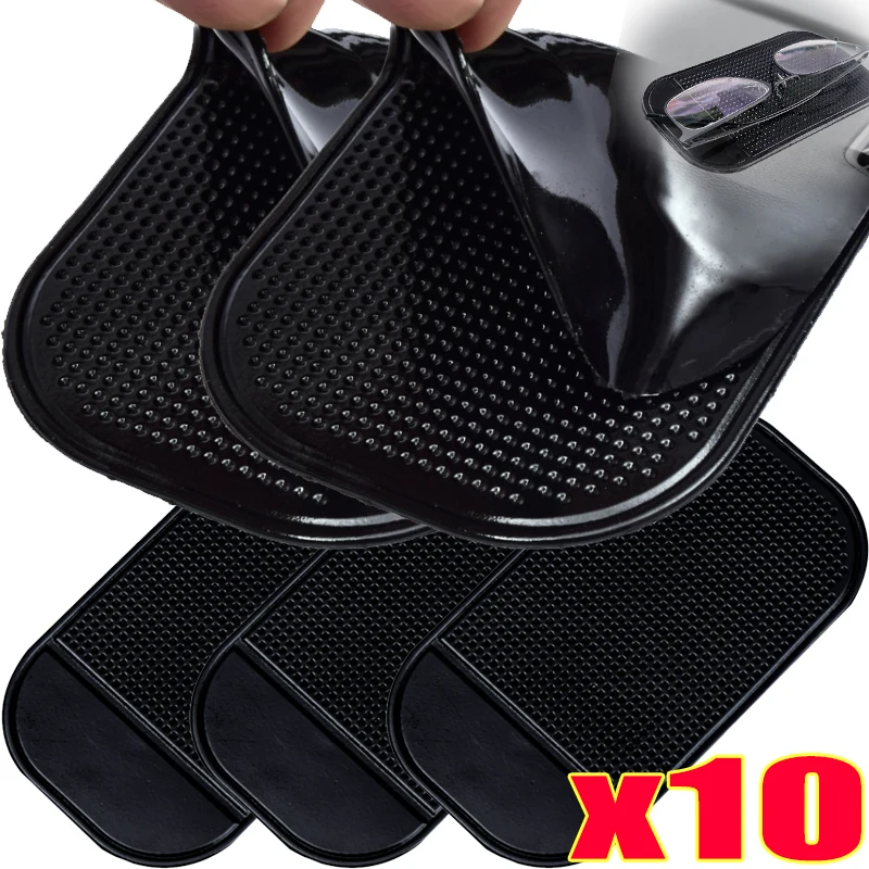 Car Non-Slip Mat Adhesive Cell Phone Mobile Holder Mount Black Silicone Anti-Slip Slide-Proof Pad Dashboard Sticky Dash 1-10pcs