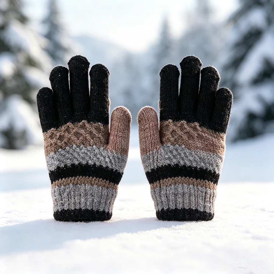 The Gloved Girl, in Winter, Half-Finger-Flip the Cover and Expose Her Fingers. In Autumn and Winter, She Knitted Wool and Rode a