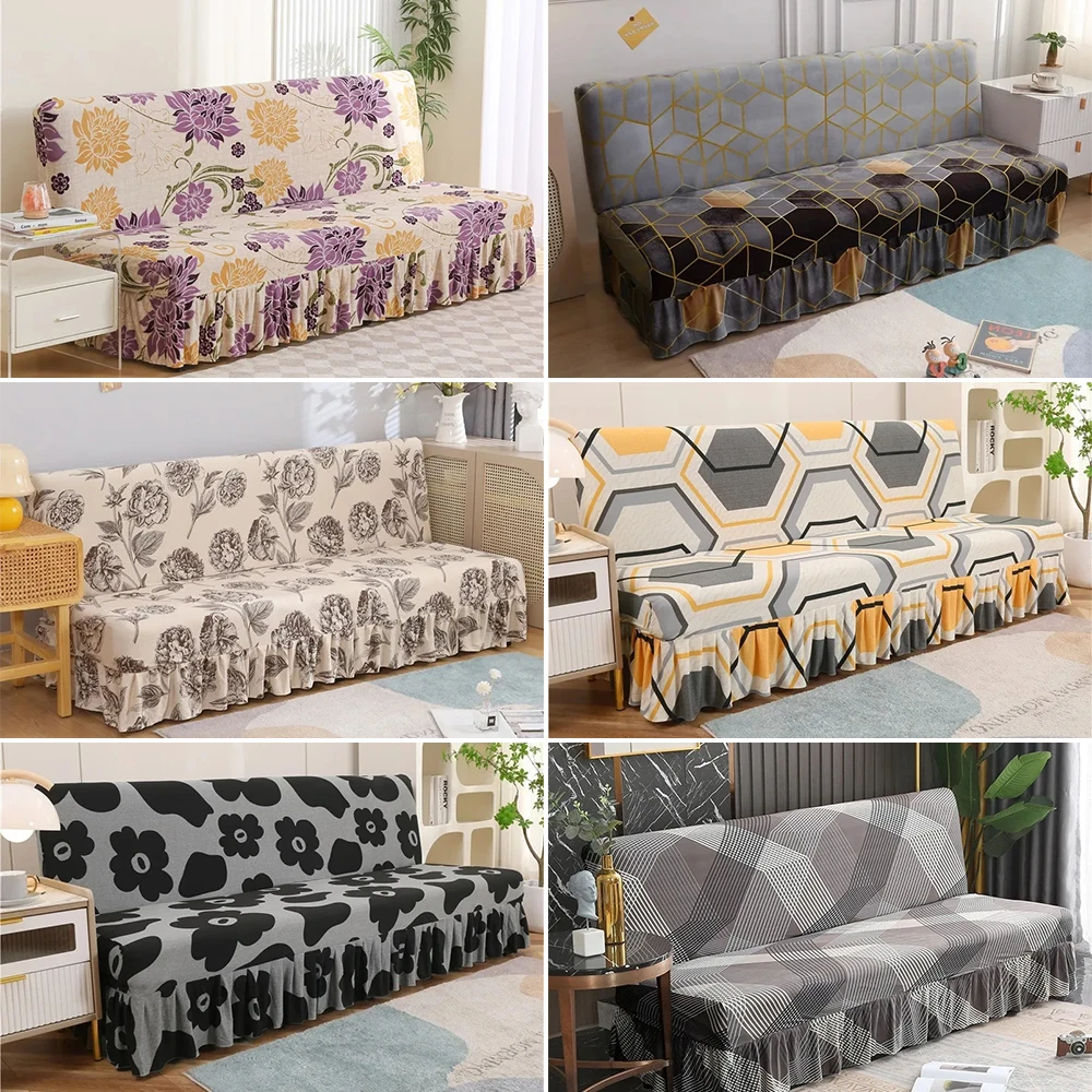 

1/2/3Seater Stylish Floral Printed Stretch Sofa Cover with Skirt Antidirty Furniture Protector for Bedroom Office Hogar غطاء كنب