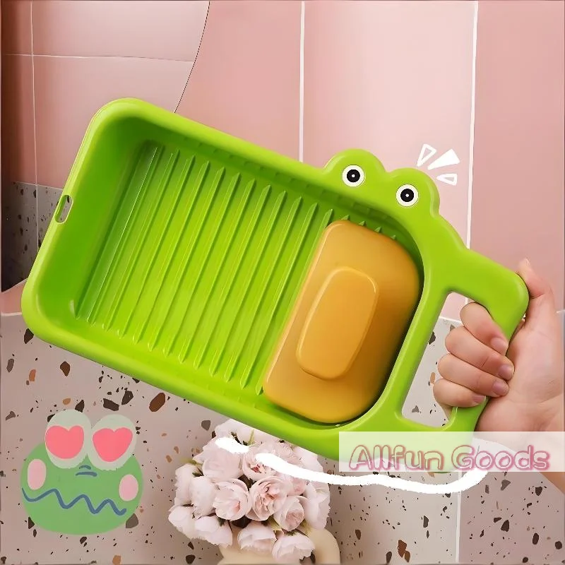 [TG835]Washboard Household Cartoon Crocodile Roller Dormitory Hand Wash Underwear Multifunctional Non-slip Washing Board