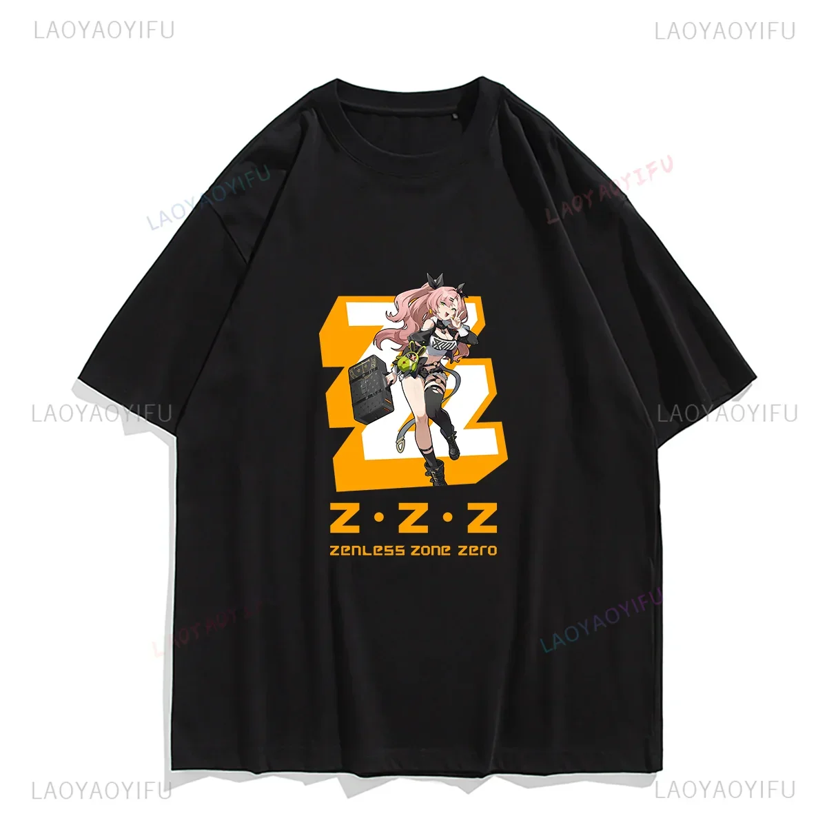 Zenless Zone Zero T Shirt Gentle House Nicole Billy Nekomiya Anby Print Tops Orange Logo Graphic T Shirt Men Women Tee Cotton