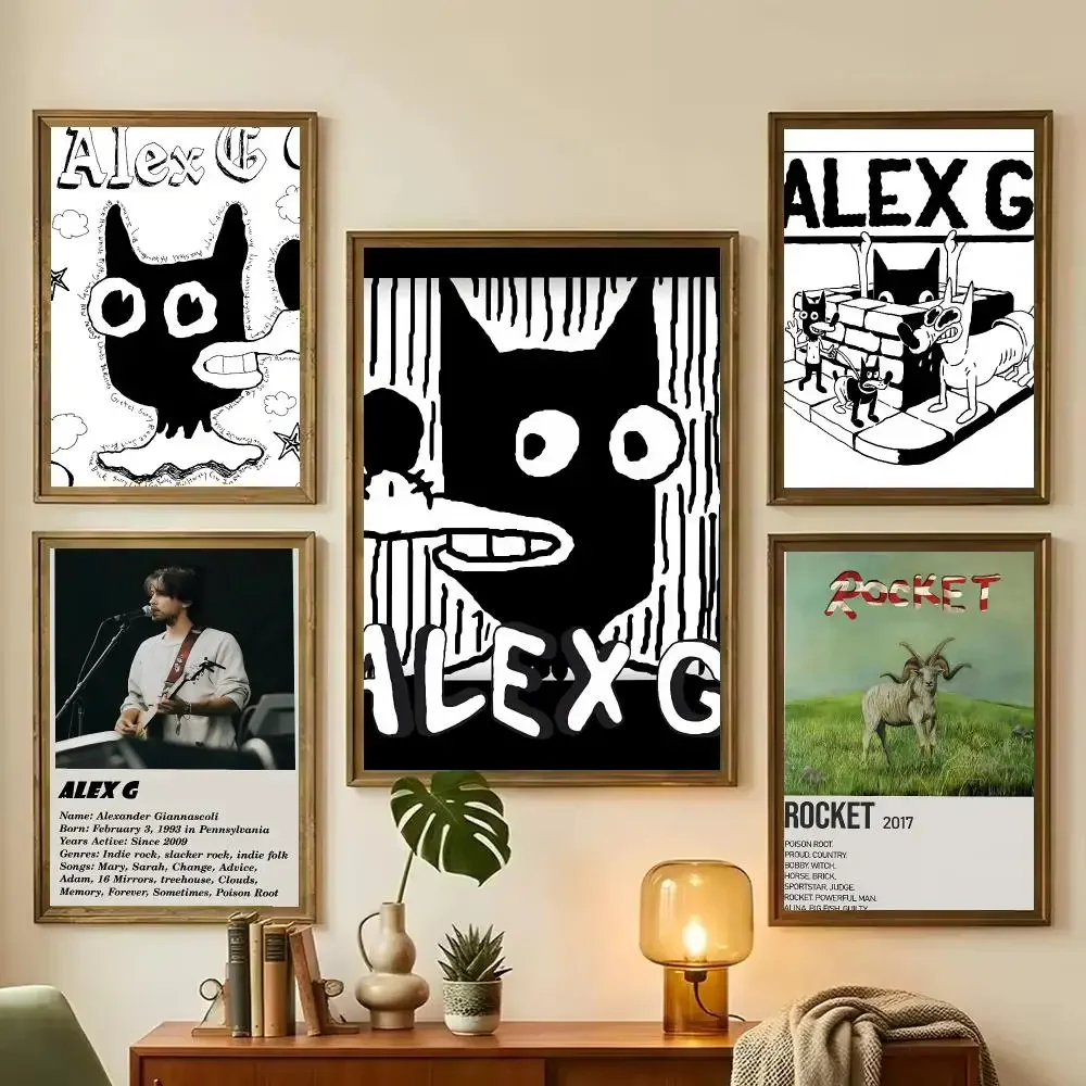 Singer A-Alex G Painting Calligraphy Stylish Wall Art Poster, Bedroom Living Room Home Decor Gift