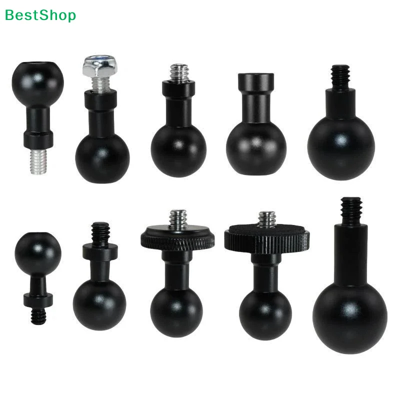 Adaptateur à tête sphérique en aluminium 15mm/17mm/19mm/20mm/25mm pour boulon M6 1/4 pour support de téléphone de moto, support de voiture, support de caméra