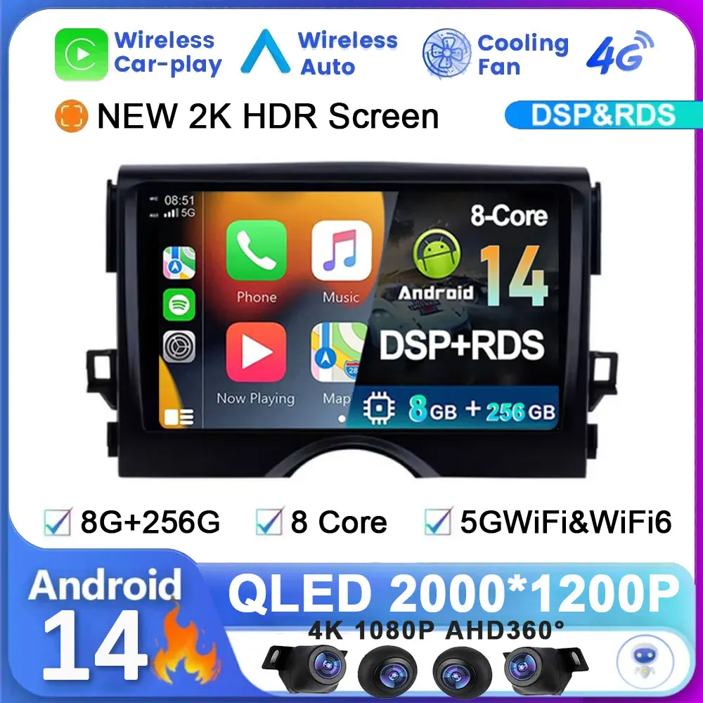 

9" Car Raido Android 14 For Toyota Reiz Mark X 2 GPS Multimedia Video Player Autoradio Carplay Navigation Audio Stereo X130 2din