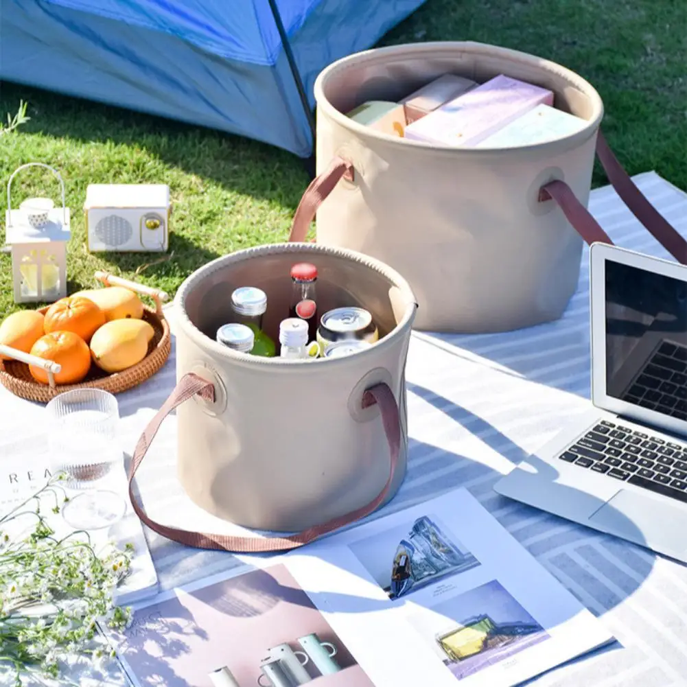 10L/20L Portable Foldable Bucket Waterproof Multifunctional Basin for Camping Hiking Fishing Travel Cleaning Storage Outdoor Use