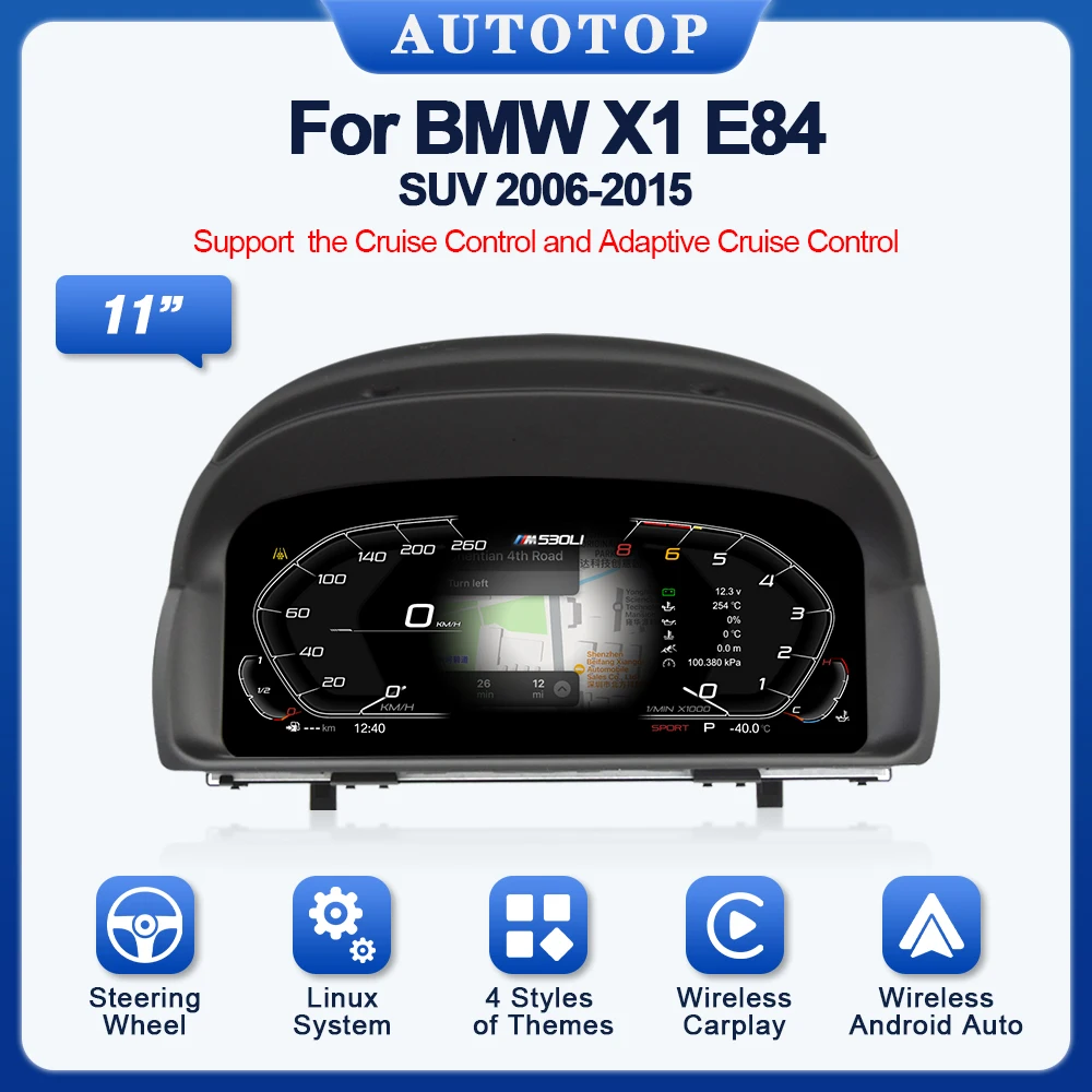 11" 1920*720 Linux Digital Instrument Cluster Panel Bildschirm für BMW X1 E84 2006-2015 Wireless CarPlay Android Mirroring Dashboard – Detail 4