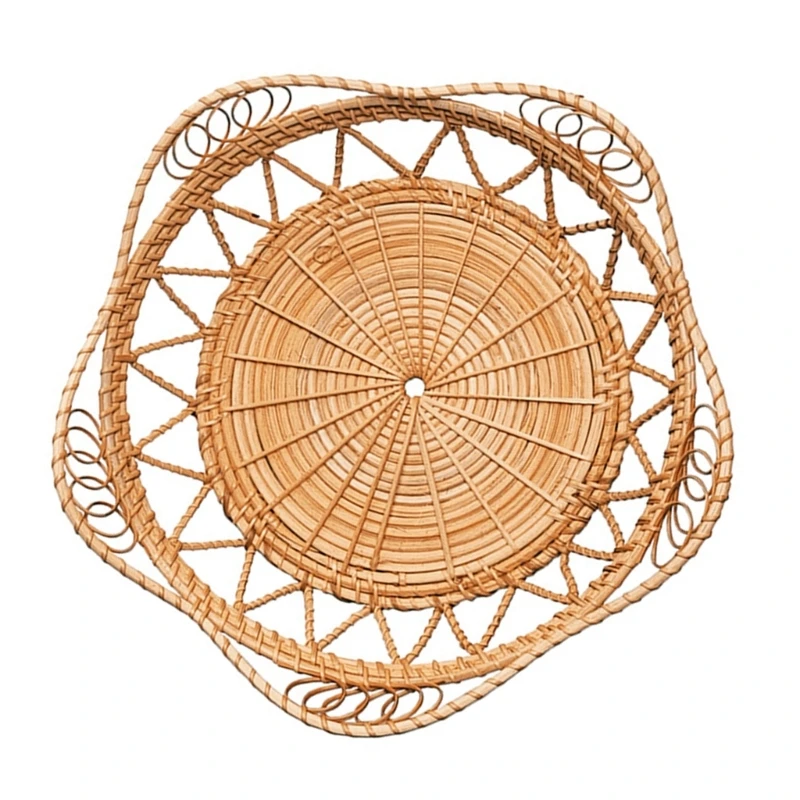 Rattan Wall Art Skillfully Woven Wall Basket Decoration For Simple Home Decors