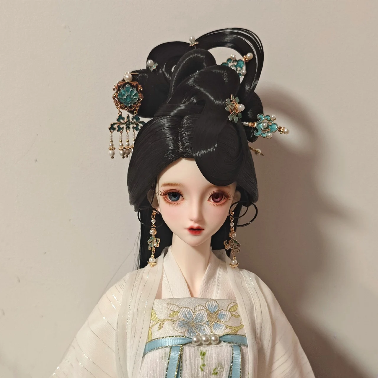 

1/6 1/4 1/3 Scale Ancient Costume BJD Doll Wigs Chinese Hanfu Vintage Hair Fairy Wig For MSD SD13 Girl SSDF Accessories A2064