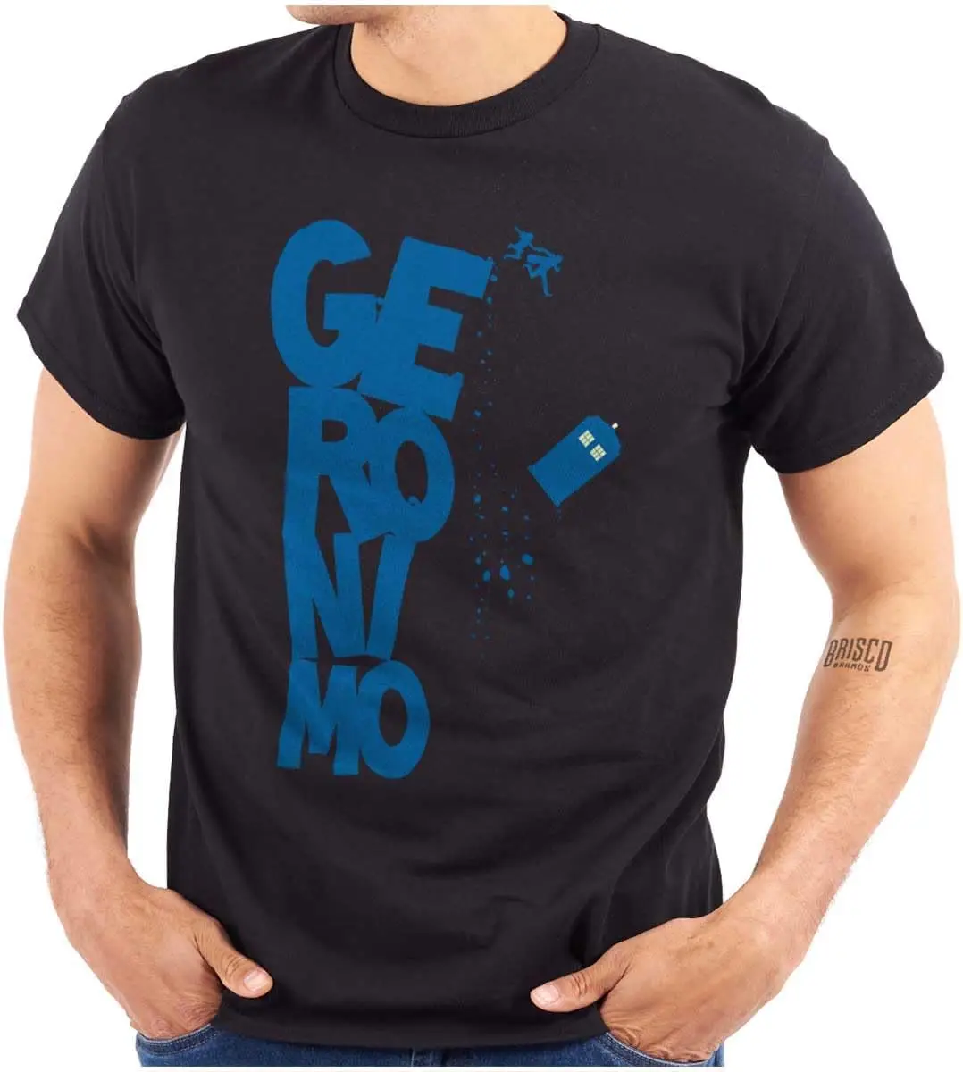 Brisco Brands Geronimo Time Traveling Space Doctor Graphic T Shirt Men or Women