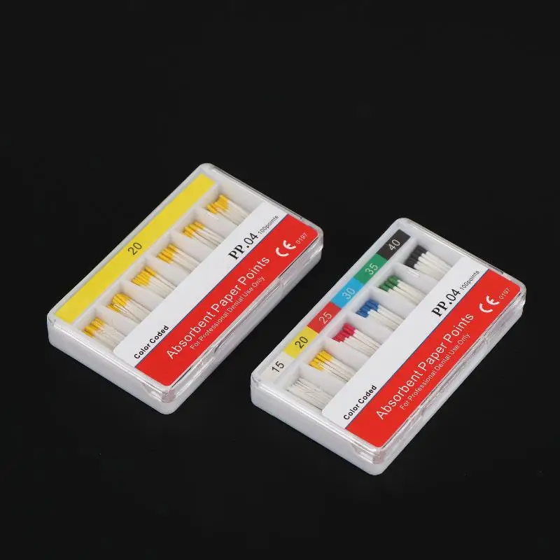 New 15/20/25/30/35/40# Disposable Dental Absorbent Paper Points Disposable Guttahanger Taper For Dental Endodontics Use