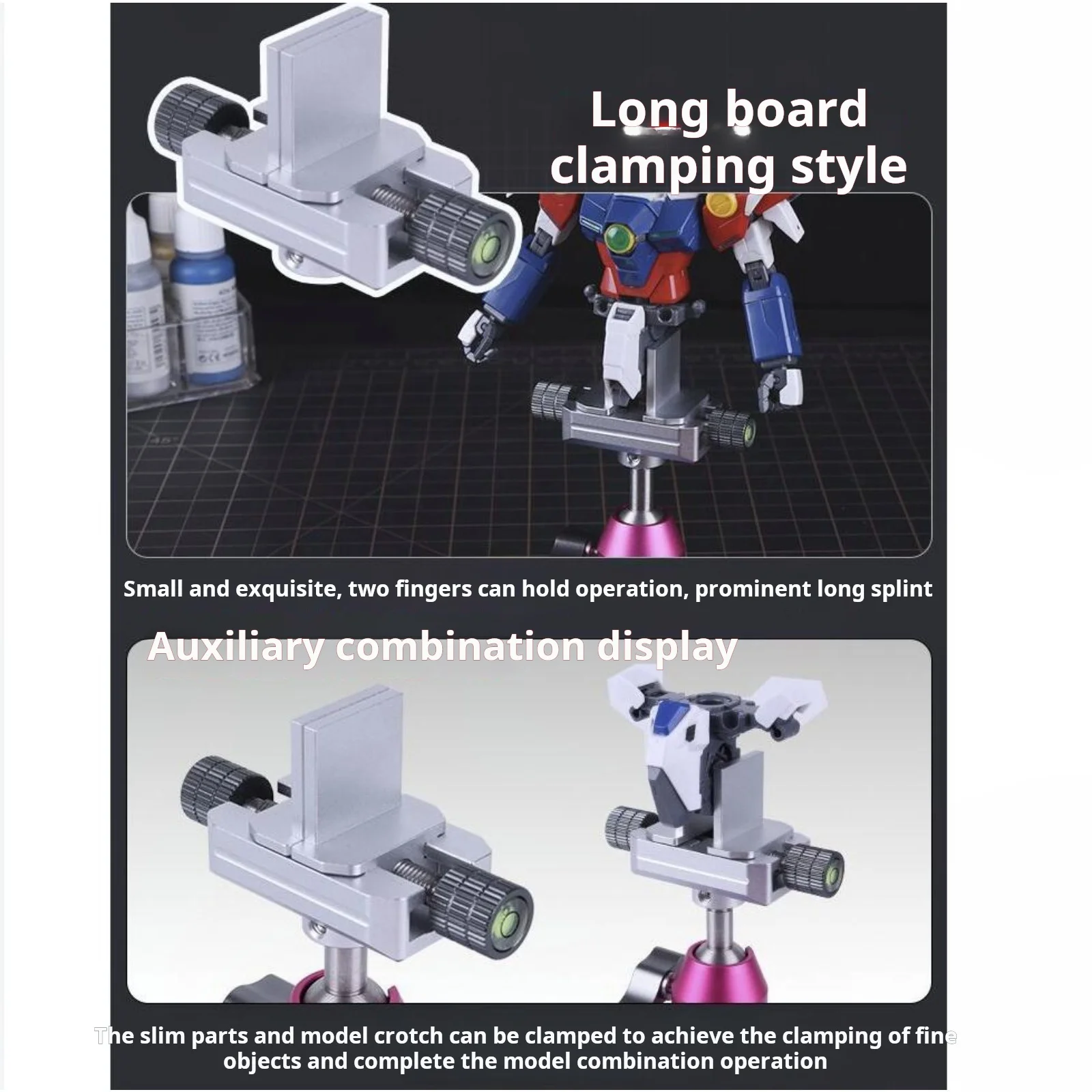 Ustar UA-90641 Model Building Bench Vise 4 Interchangeable Chuck Tool for Gundam Scale Model Making Tool Painting Sanding Holder
