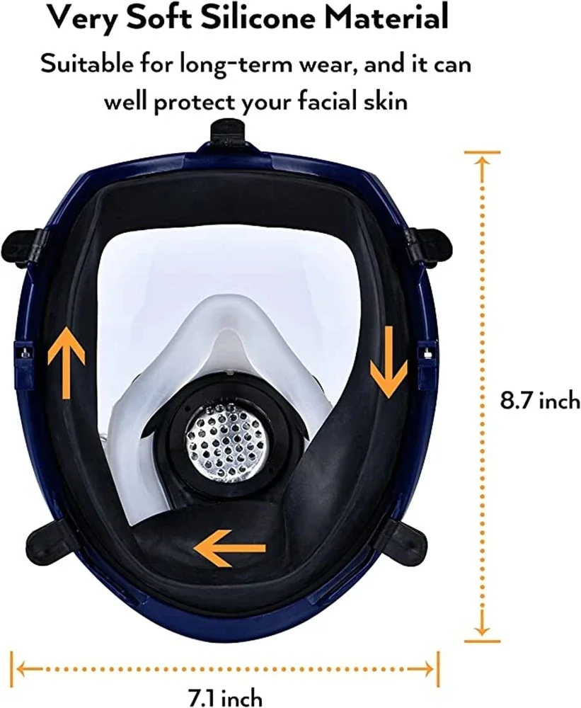 Maschera chimica 6800 15/17 in 1 maschera antigas respiratore antipolvere vernice insetticida spray silicone filtro integrale per saldatura da