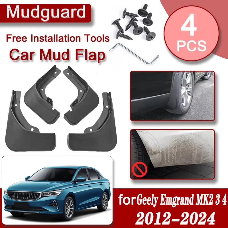 

Car Front Rear Mudguard For Geely Emgrand EC7 7 MK2 3 4 SS11 Sedan 2012-2024 Mudflaps Mudguards Anti-splash Mud Flaps Accessorie