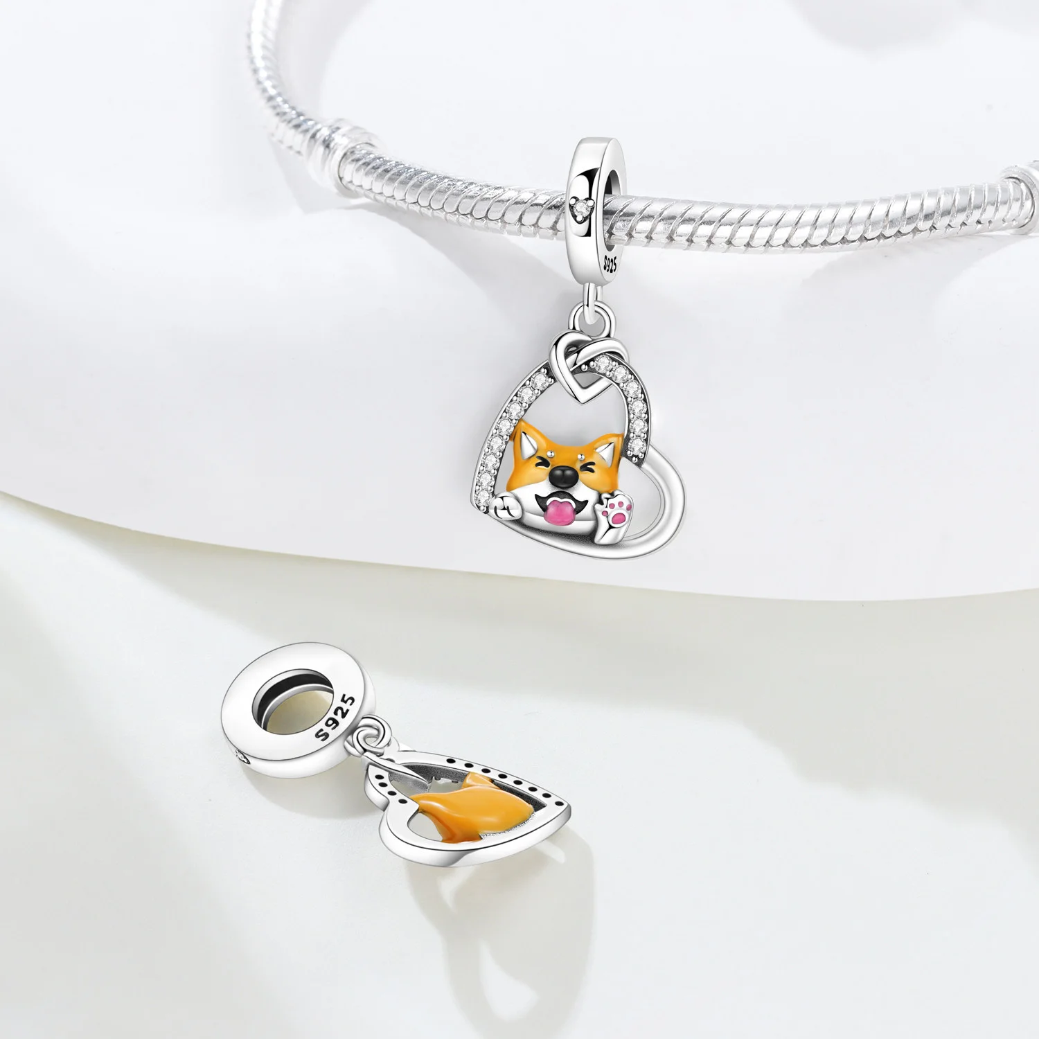 CYMYSS 2025 New S925 Sterling Silver Zircon Shiba Inu Pendant Boutique Jewelry Birthday Anniversary Gift Women's Beading - Image 2