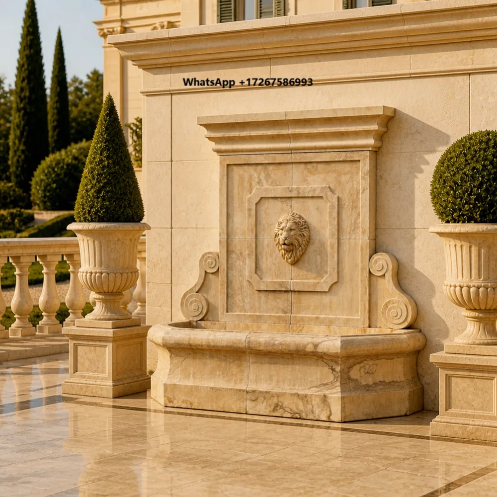 Samistone Luxury Marble Limestone Granite Modern Wall Mounted Water Resistant Outdoor Water Wall Fountain Durable Easy