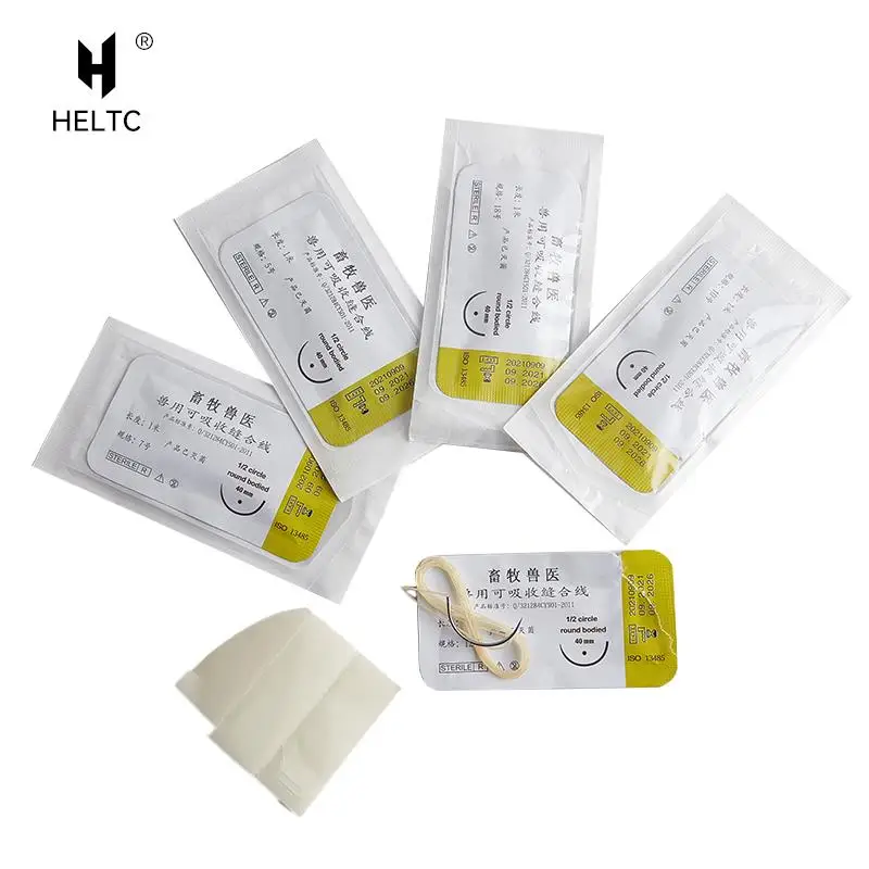 Hilo de sutura absorbente, aguja médica de sutura, hilo de monofilamento de nailon, Kit de práctica quirúrgica, demostraciones de enseñanza, ejercicios