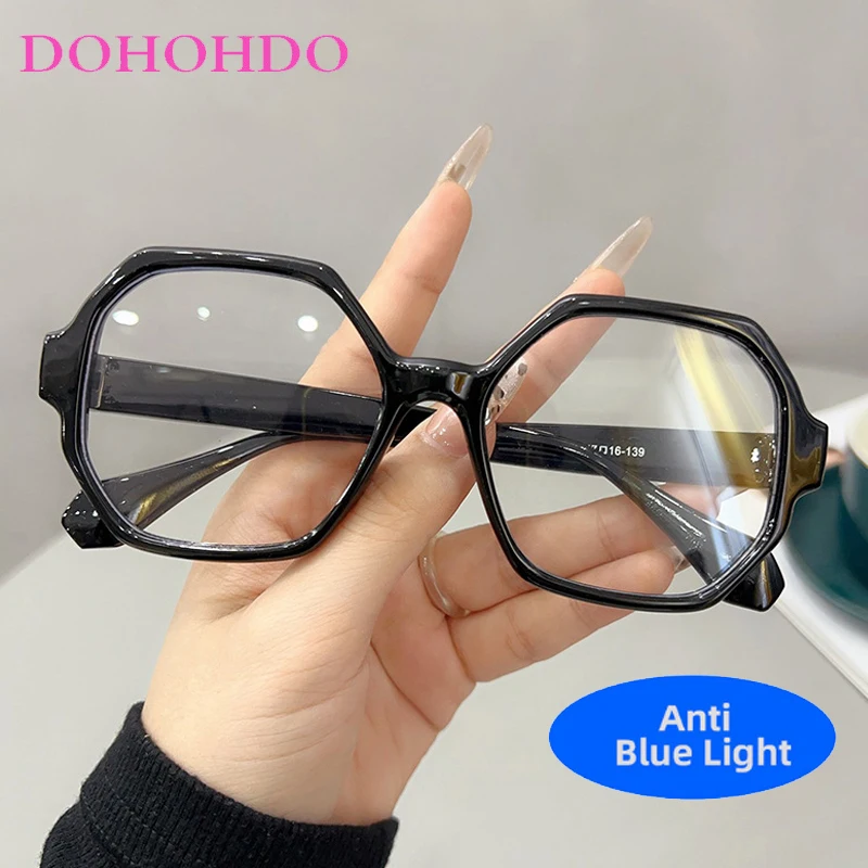 

Vintage Oversized Polygonal Anti-Blue Light Glasses Women Men Luxury Designer Computer For Office Work Optical Eyeglasses Lentes