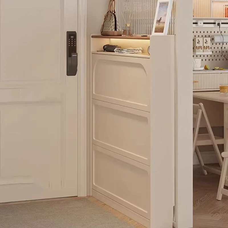 Vertical Plant Shoe Shelf Designer Hidden Drawers Box Space Saving Tower Shoe Cabinet Wooden Mobile Gabinete Hotel Furniture