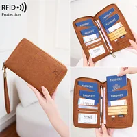 RFID Blocking Passport Holder Multi-Functional Travel Document Organizer Ticket Storage Bag Wallet for Multiple Passports 4