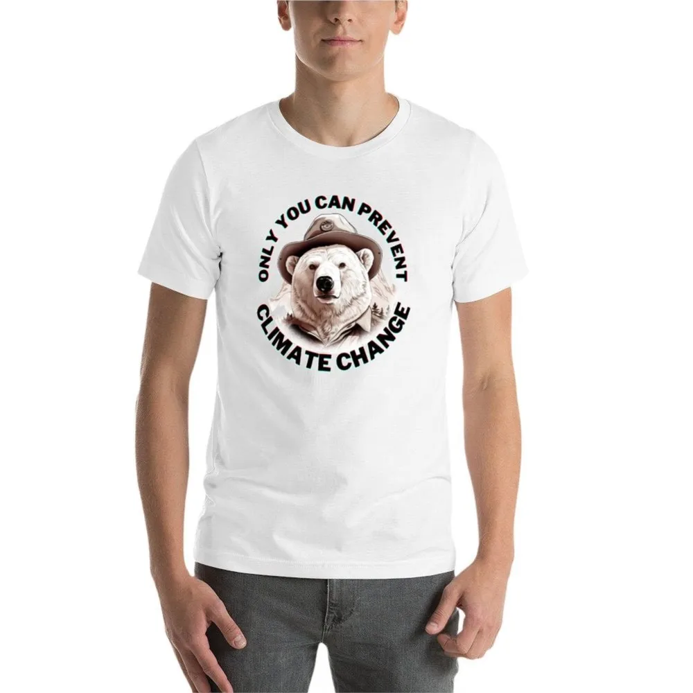 Smokey the Polar Bear Only You Can Prevent Climate Change T-shirt plain quick drying men graphic t shirts