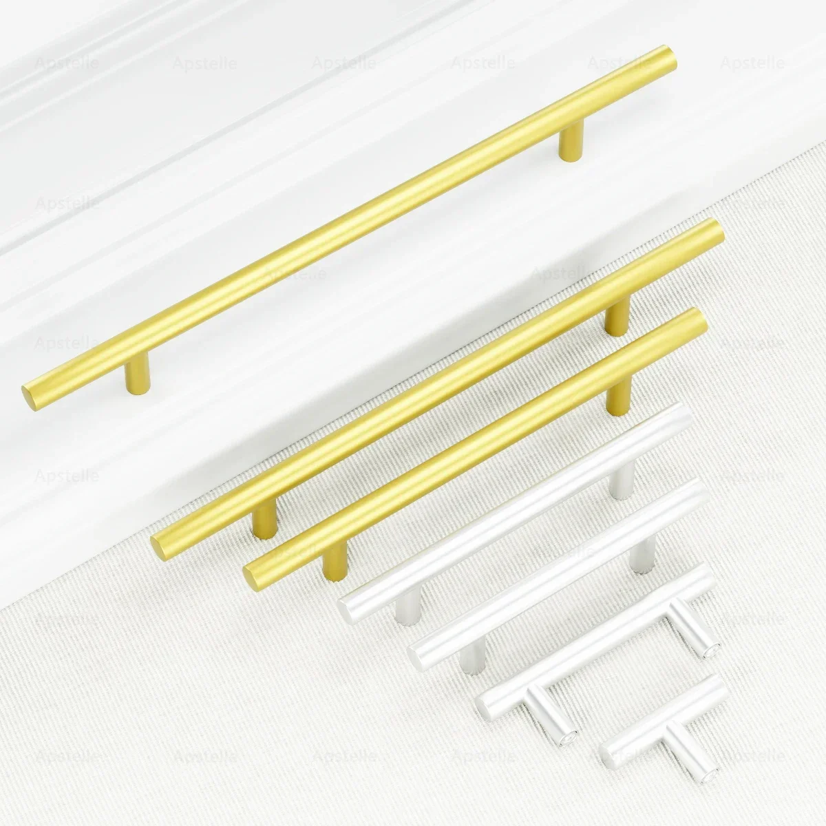 Metal Golden Cabinet Door Handles T Bar Drawer Pull Handles Black Kitchen Cabinet Stainless Steel Handles for Furniture