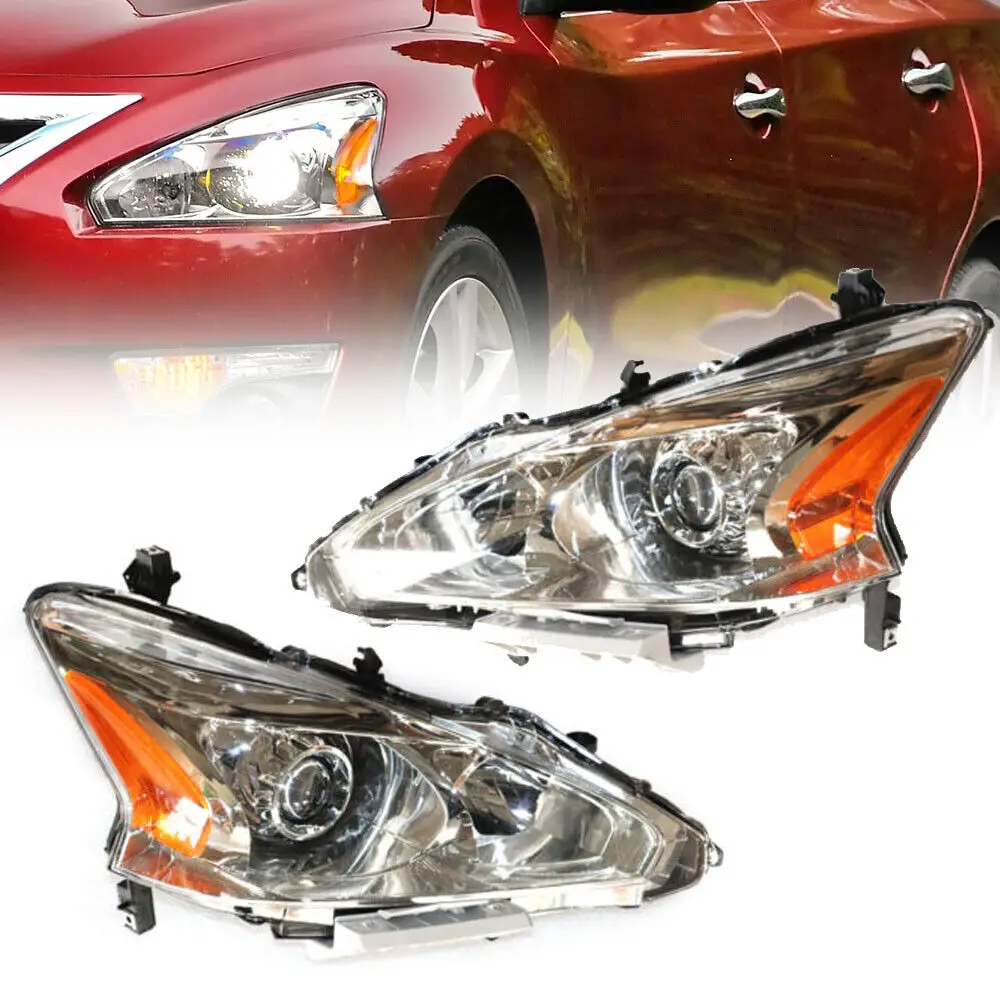 

[Left or Right] For Nissan Altima Sedan 2013 2014 2015 Halogen Projector Reflector Clear Lens Headlights Assembly