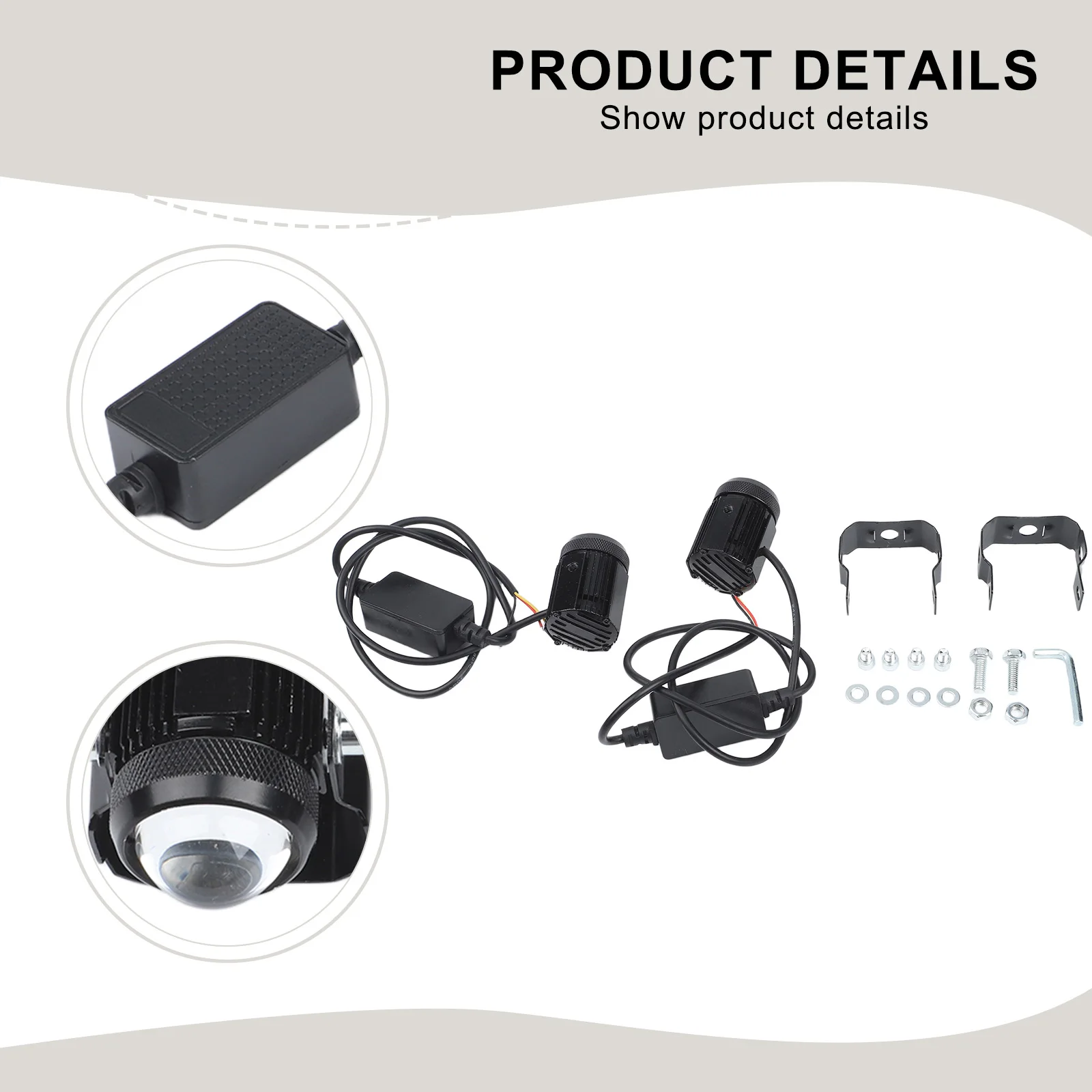 High Visibility Driving Lights Fuse Adjustable Mounting Black Waterproof Motorcycle Light Aviation Aluminum Alloy