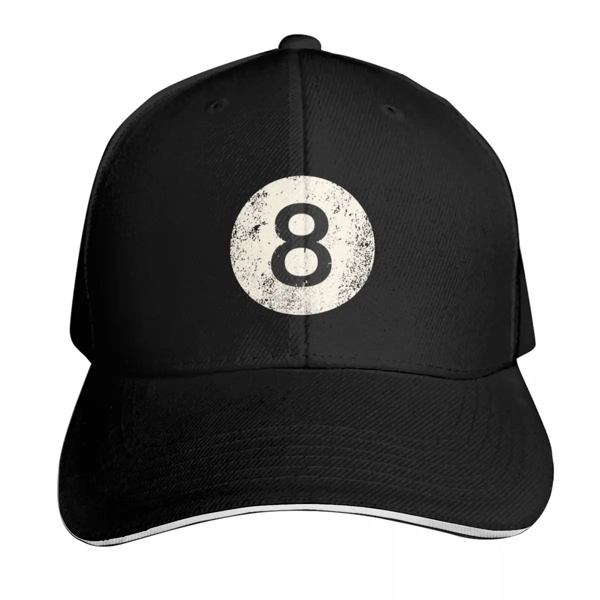 Black pool billiard ball number 8 Pool 8 Ball vintage Baseball Cap Men Women Casual Summer Sport Sun Cap