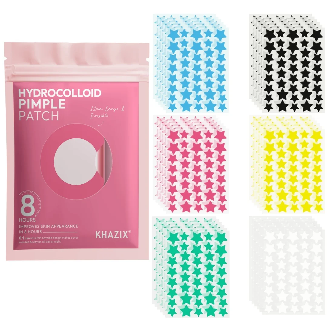 Star Pimple Patches ， alcohol-free, fragrance-free, gentle and effective, used for covering up pimples and blemishes， facial spo