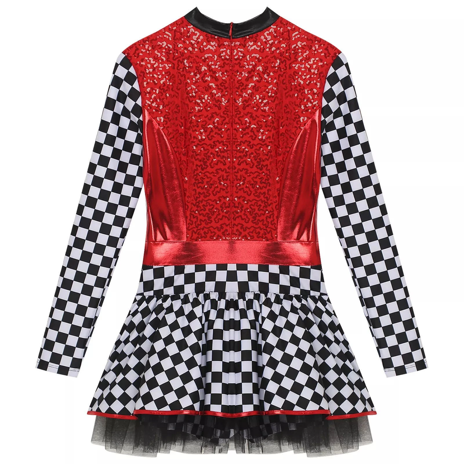 여자 여자 레이싱 드라이버 의상 어린이 코스프레 레이싱 카 드라이버 복장 반짝 이는 스팽글 점프 슈트 할로윈 멋진 드레스