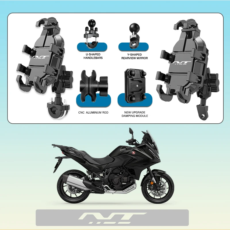 

For Honda NT1100 2021 NT 1100 2022 nt1100 Custom LOGO Phone Mount Stand Motorcycle Holder 360° Rotatable ABS Adjustable