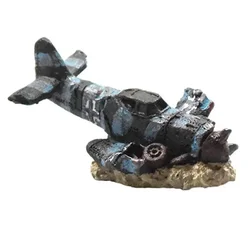 Aquarium Accessoires Small Aircraft in Ship Wreck Decor Landscape Decoration Boat Fish Tank Ornament Background Aquascaping
