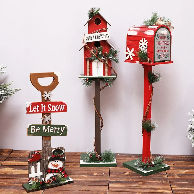 Christmas decoration hut mailbox indoor and outdoor decoration bar shopping mall window photography background props window deco