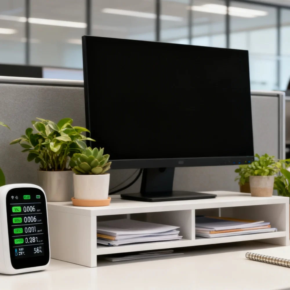 Smart Air Quality Monitor 8 in 1 Multifunctional Detection CO2 PM HCHO TVOC Temperature Humidity NDIR Sensor Wi-Fi App Control