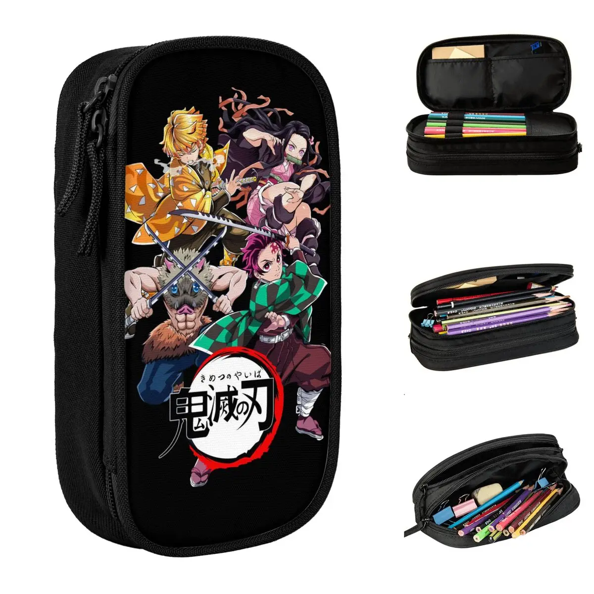 New Anime Demon Slayers Pencil Cases Pencil Box Pen Holder for Girls Boys Big Capacity Bag Students School Gifts Stationery