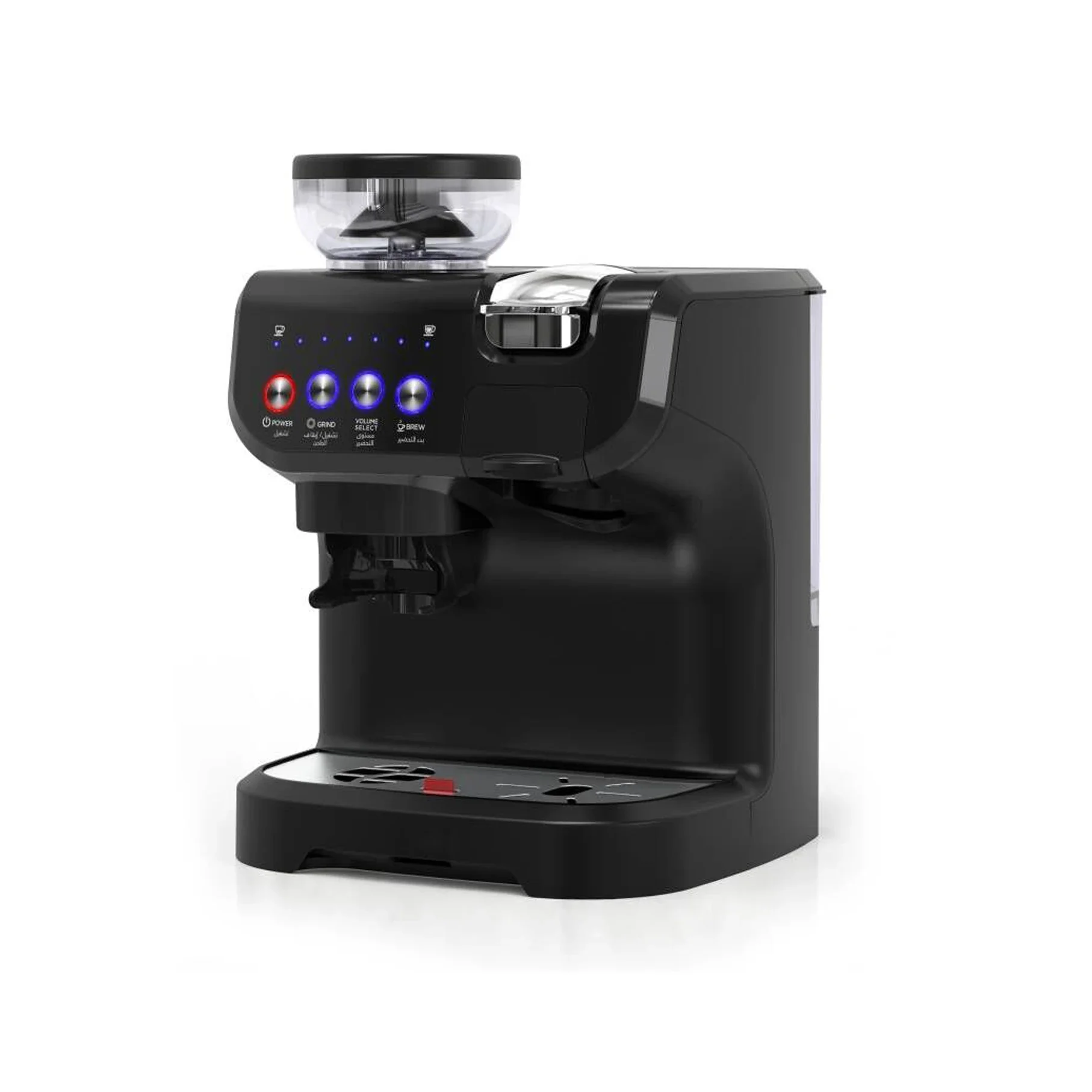 Multi function Espresso Machine with Coffee Bean Grinding function.