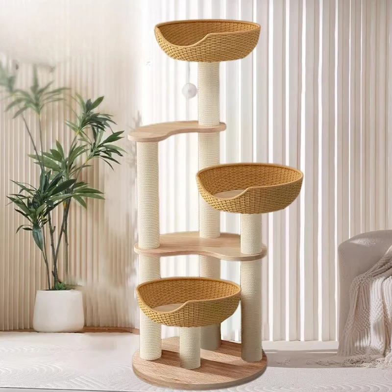 

Climbing Castle Cat Tower Modern Stairs Wooden Goods Wooden Cat Tower Climbing Luxury Stairs Rascador De Gatos Things For Cats