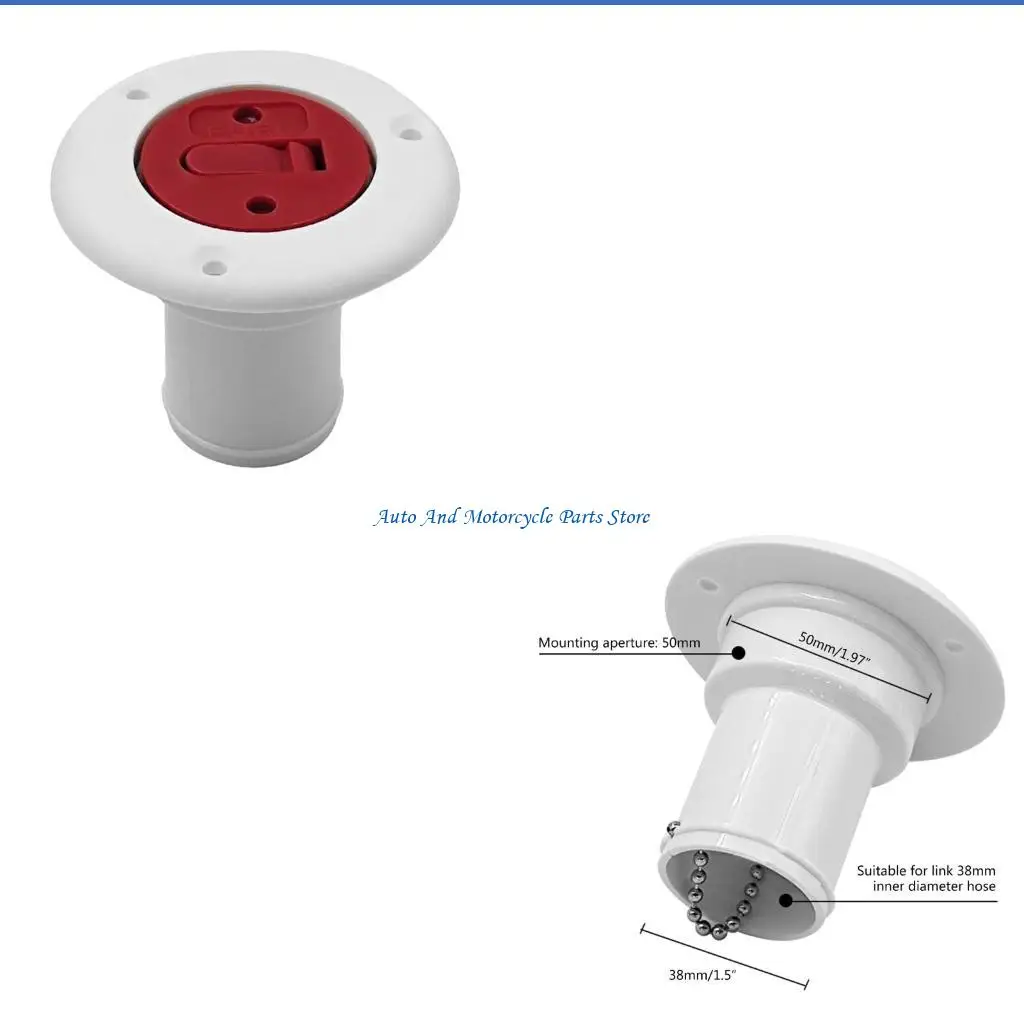 

P9FD Upgraded Plastic Water Injections Outlet with Metal Retaining Chain Plastic Cap No Tools Required for Opening Durable