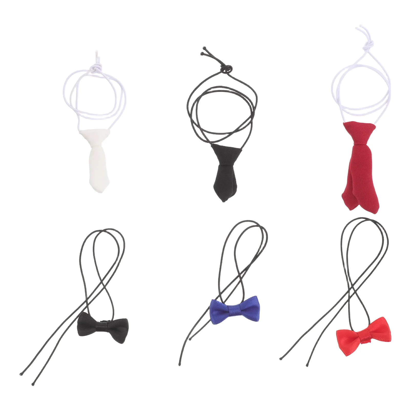 

Набор из 6 миниатюрных галстуков-бабочек для кукол 20 см: яркие, стильные аксессуары для шеи, украшение для официальных нарядов, одежда для кукольных домиков