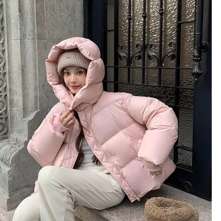 Down Jacket Women's High-end Women's 2025 Winter Fashion Hooded Thickened Puff-feel Bread Jacket