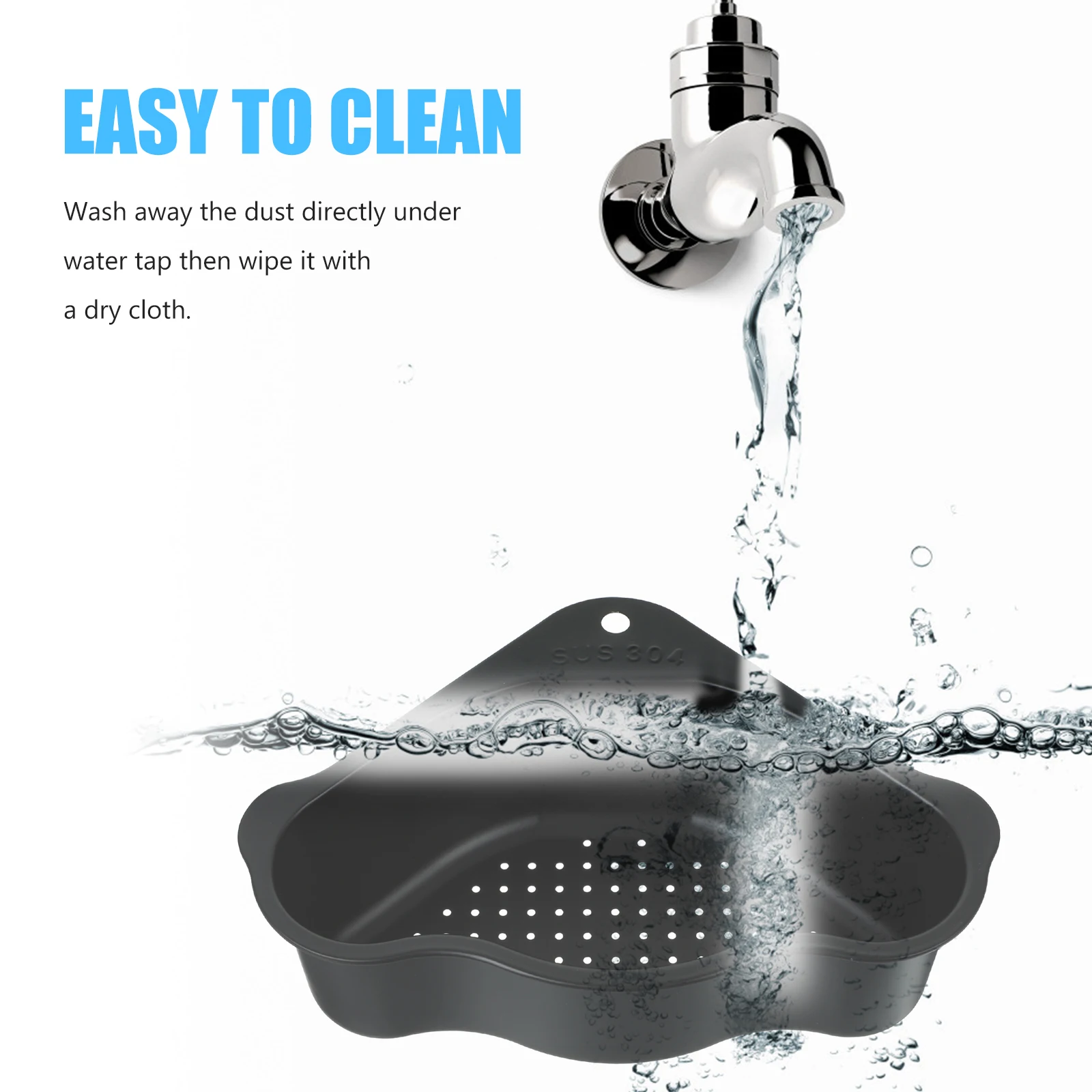 

Stainless Steel Drain Basket Kitchen Sink Accessories Leftover Strainer Triangle Shape 304 Household Storage Reusable Multi